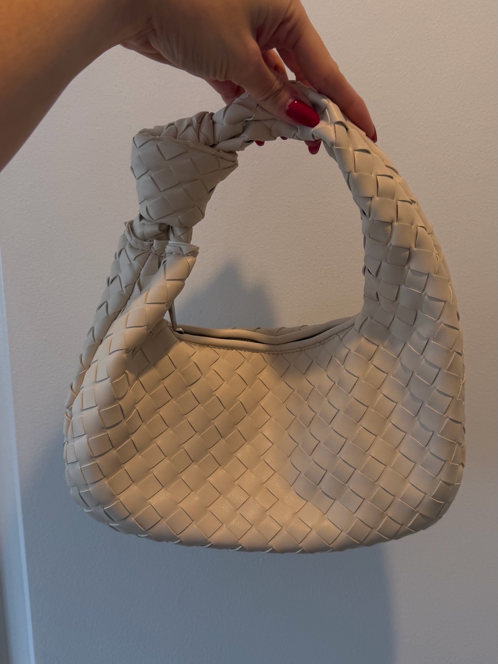 Off white woven bag